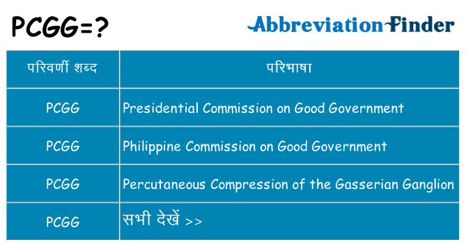 pcgg का क्या अर्थ है