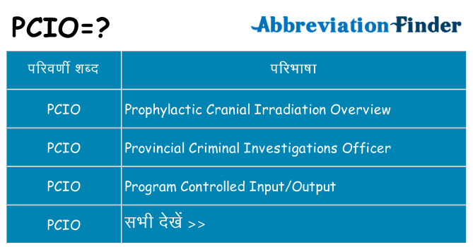 pcio का क्या अर्थ है