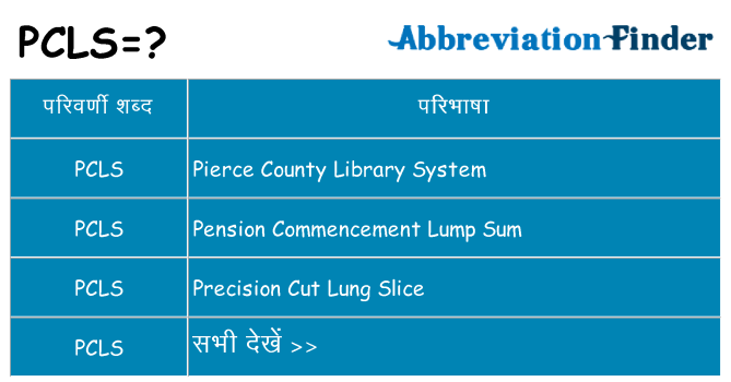 pcls का क्या अर्थ है