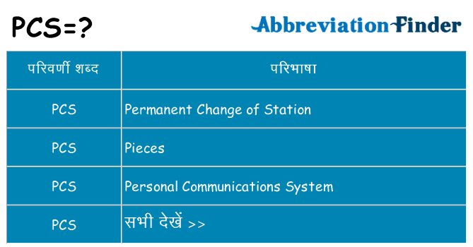 pcs का क्या अर्थ है