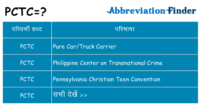 pctc का क्या अर्थ है
