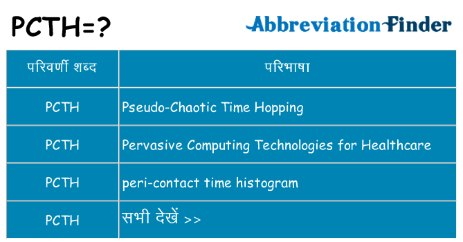 pcth का क्या अर्थ है