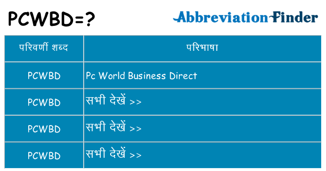 pcwbd का क्या अर्थ है