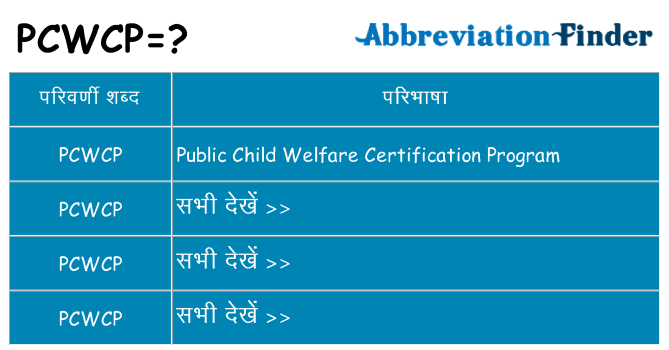 pcwcp का क्या अर्थ है