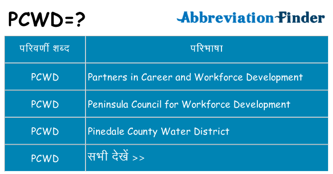 pcwd का क्या अर्थ है