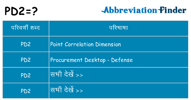 pd2 का क्या अर्थ है