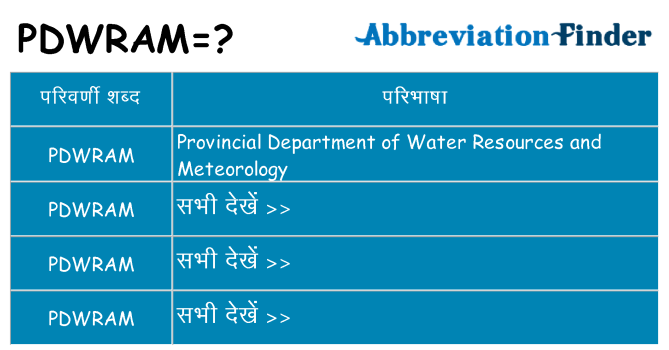 pdwram का क्या अर्थ है