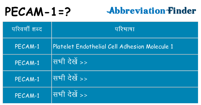 pecam-1 का क्या अर्थ है