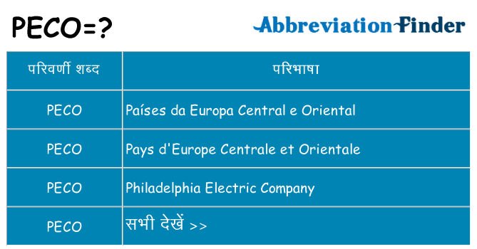 peco का क्या अर्थ है