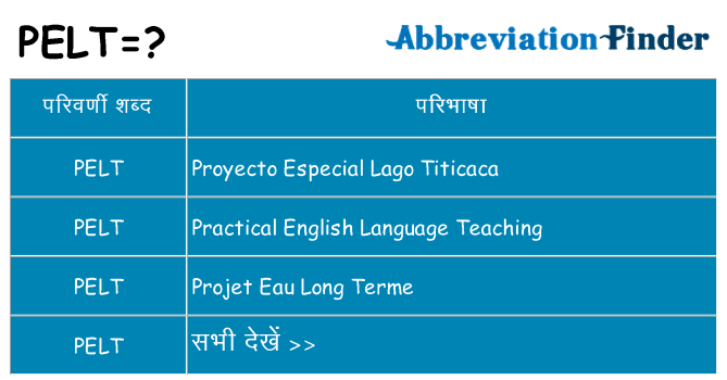 pelt का क्या अर्थ है