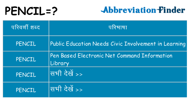 pencil का क्या अर्थ है