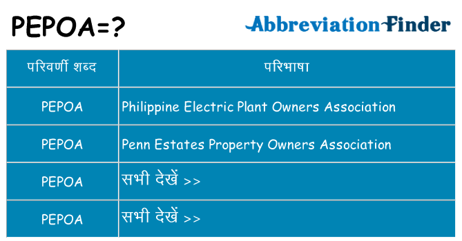 pepoa का क्या अर्थ है