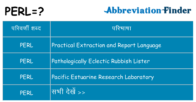 perl का क्या अर्थ है