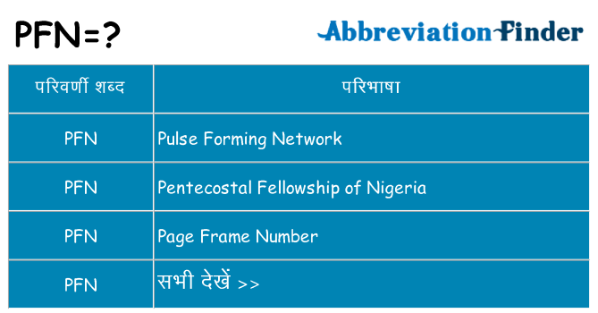 pfn का क्या अर्थ है