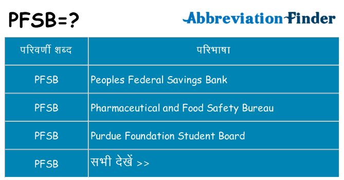 pfsb का क्या अर्थ है