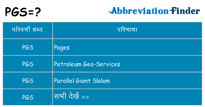 pgs का क्या अर्थ है