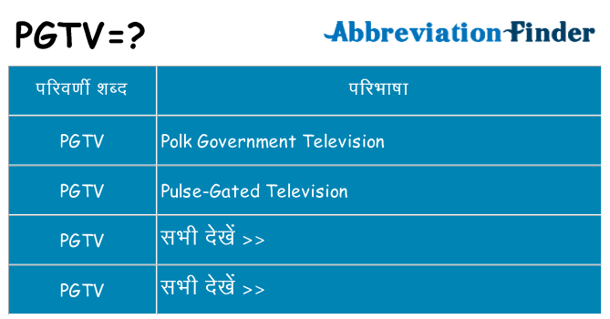 pgtv का क्या अर्थ है