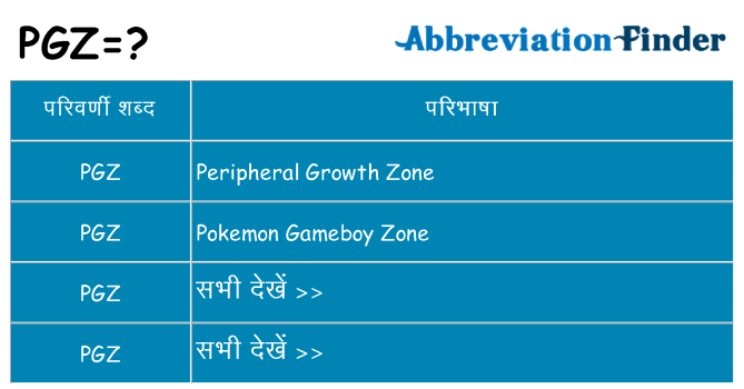 pgz का क्या अर्थ है