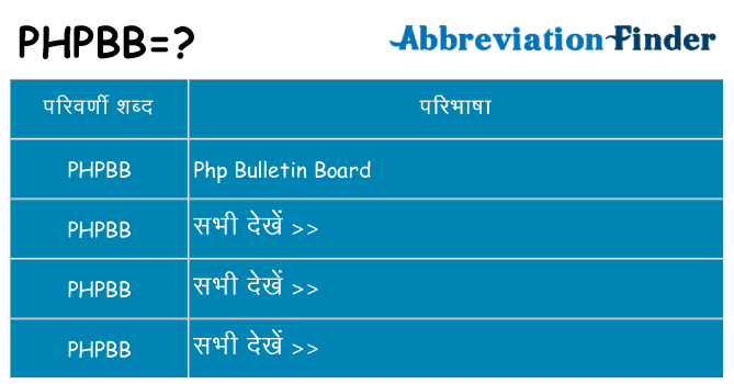 phpbb का क्या अर्थ है