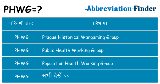 phwg का क्या अर्थ है