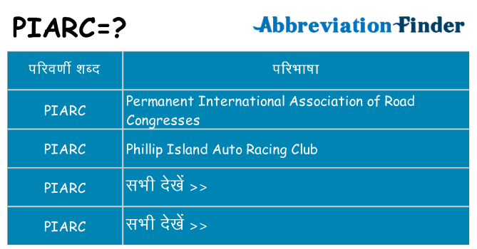 piarc का क्या अर्थ है