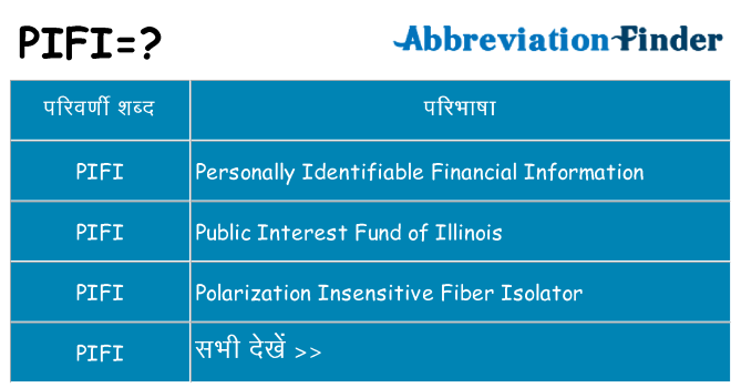 pifi का क्या अर्थ है