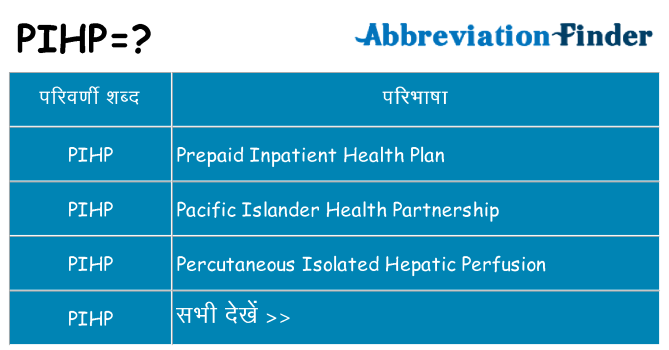 pihp का क्या अर्थ है