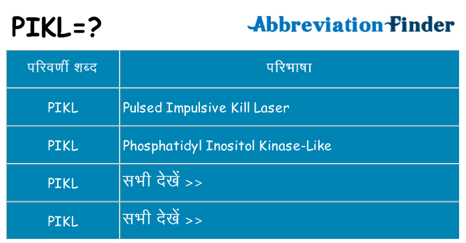 pikl का क्या अर्थ है