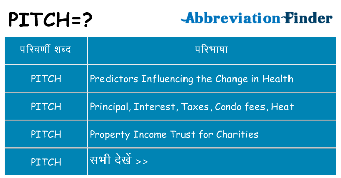 pitch का क्या अर्थ है