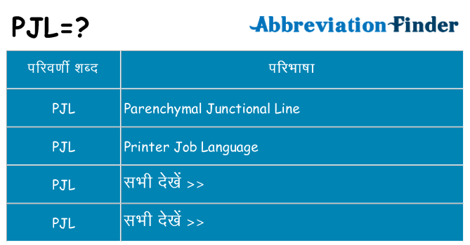 pjl का क्या अर्थ है