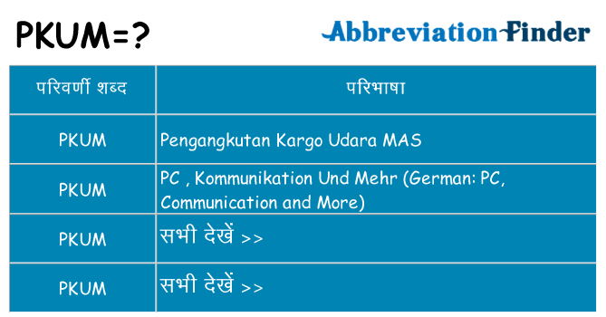 pkum का क्या अर्थ है