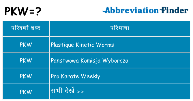 pkw का क्या अर्थ है
