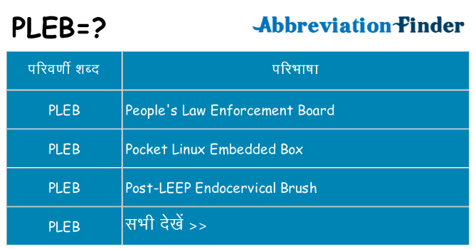 pleb का क्या अर्थ है