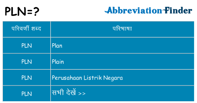 pln का क्या अर्थ है