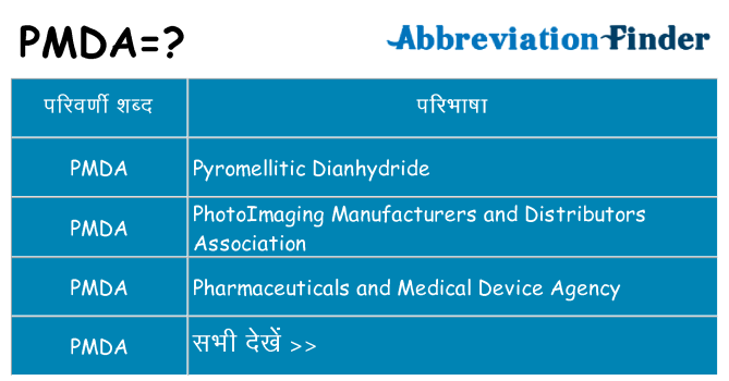 pmda का क्या अर्थ है