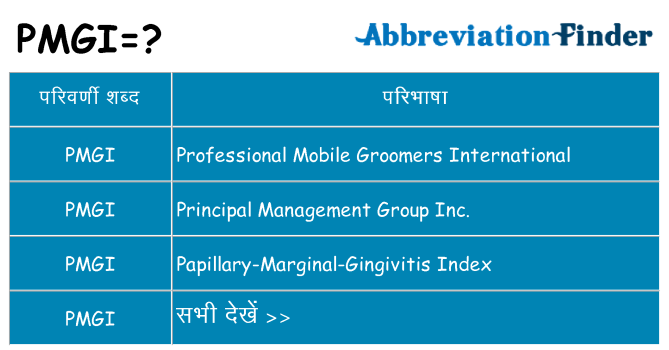 pmgi का क्या अर्थ है