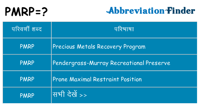pmrp का क्या अर्थ है