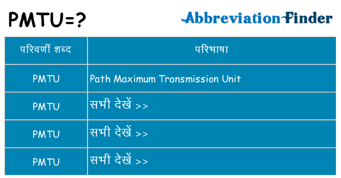 pmtu का क्या अर्थ है