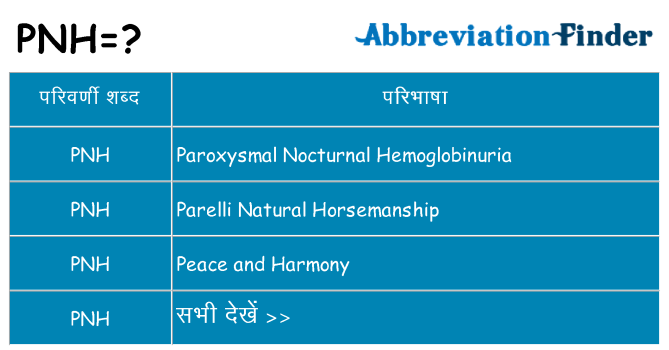 pnh का क्या अर्थ है
