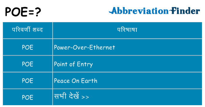 poe का क्या अर्थ है