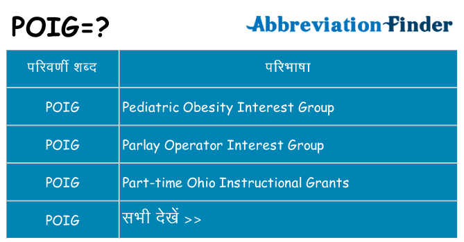 poig का क्या अर्थ है