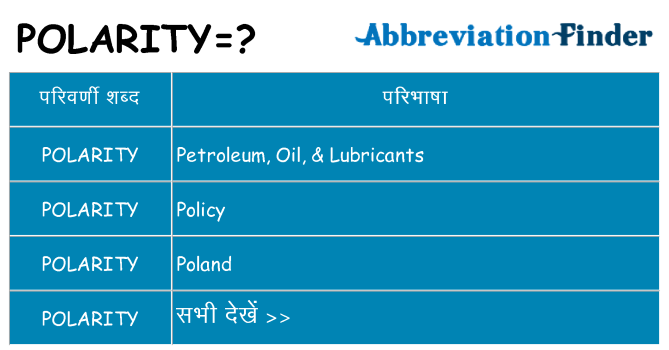 polarity का क्या अर्थ है