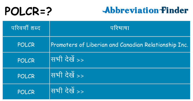 polcr का क्या अर्थ है