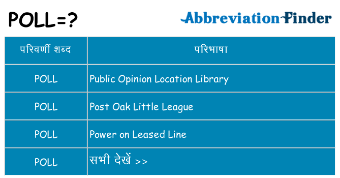 poll का क्या अर्थ है