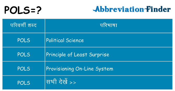 pols का क्या अर्थ है