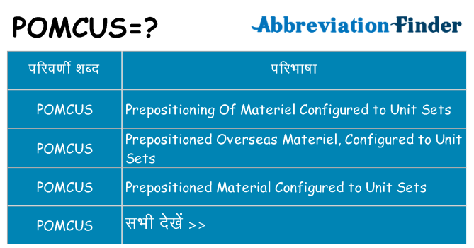 pomcus का क्या अर्थ है