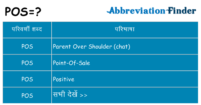 pos का क्या अर्थ है