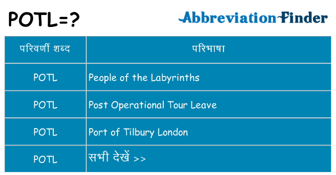 potl का क्या अर्थ है