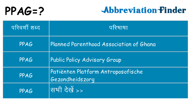 ppag का क्या अर्थ है