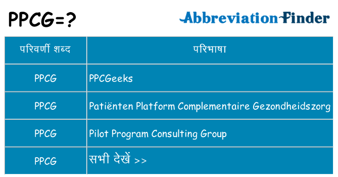 ppcg का क्या अर्थ है